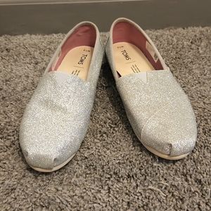 Silver Glitter Toms
